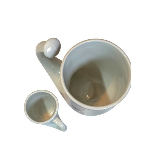 Vtg Drikke Horn Commodore Cruise Line Ceramic Mug & Mini Cup Set 1988 Santa - Picture 8 of 12